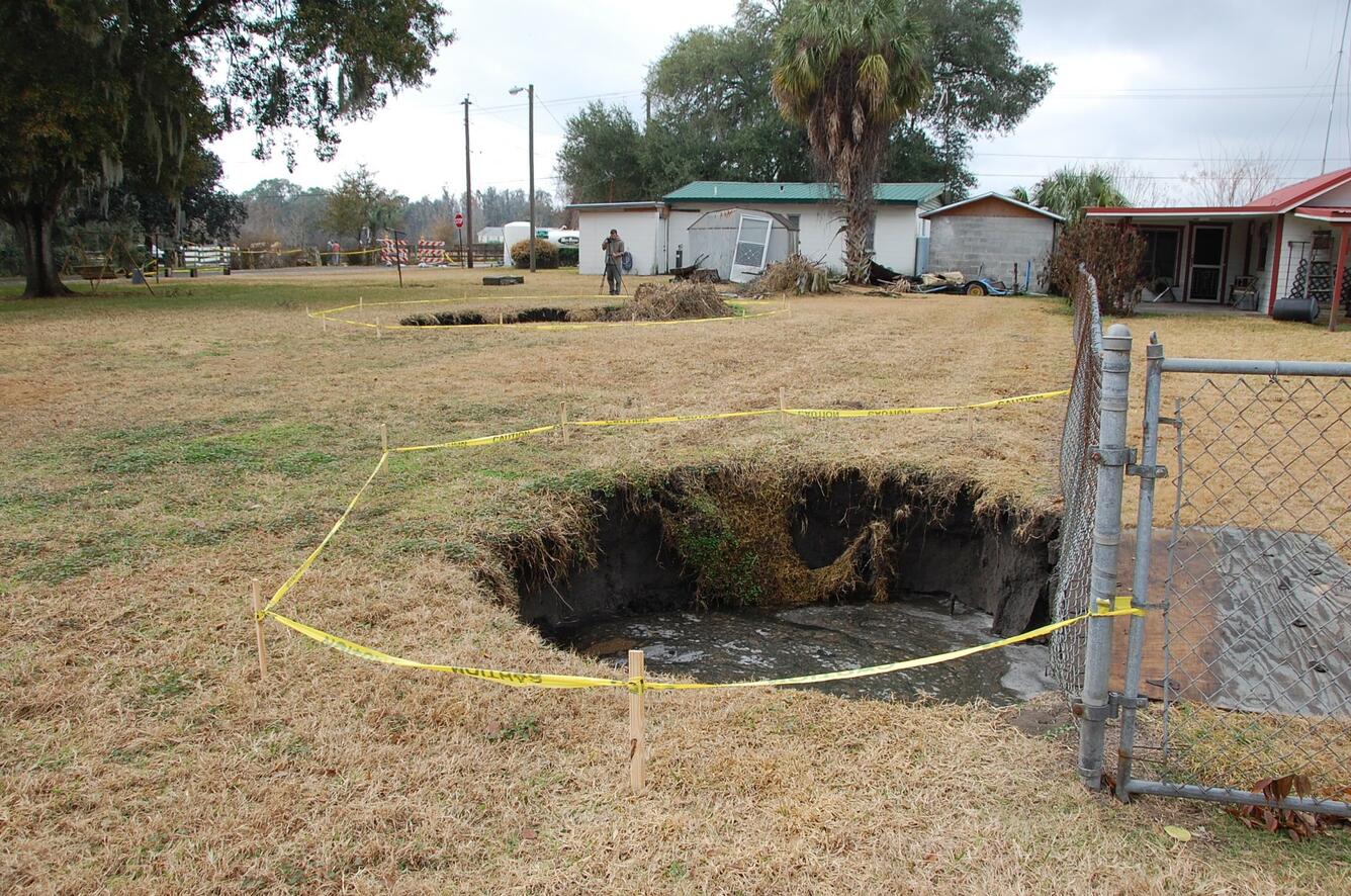 sinkhole formation in street