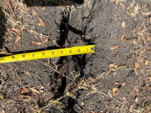 void in soil due to drought conditions