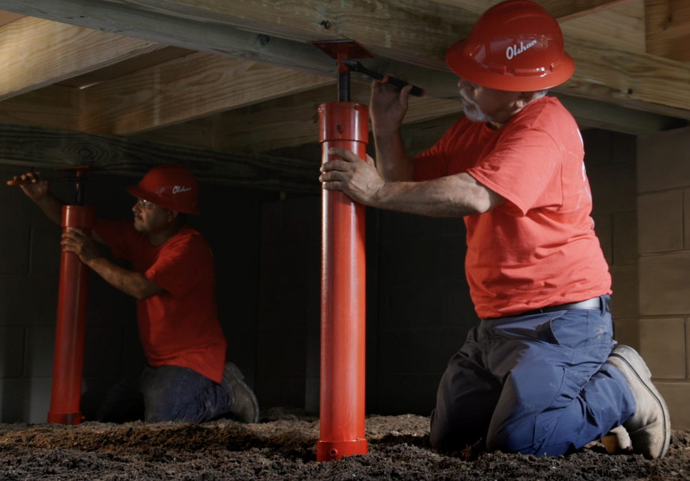 safeadjust crawl space support posts installed in crawl space
