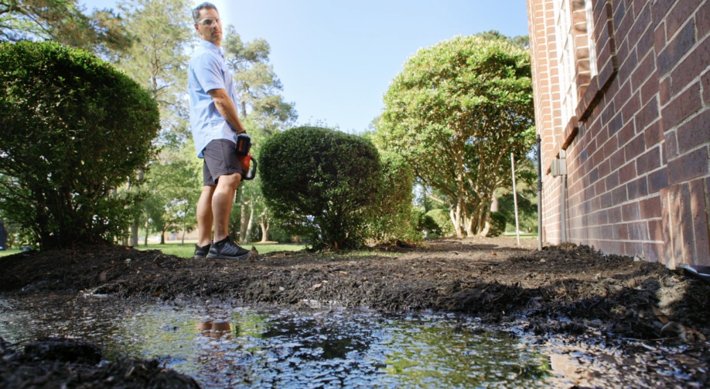 flooded lawn in kilgore causes issues