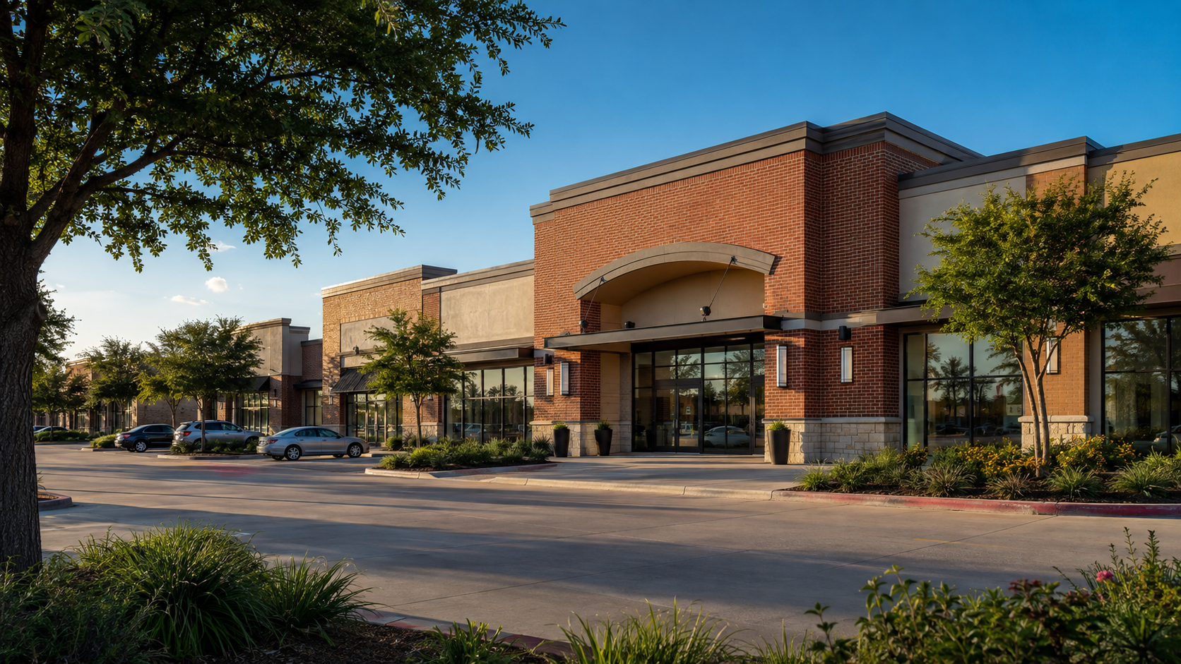 Retail shopping center storefront